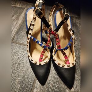 Wild Diva Studded Heels Size 8